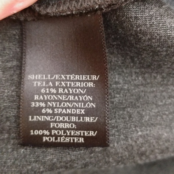 Ann Taylor Grey Sleeve Belted Scoop Neck Dress, 6 - Picture 6 of 7